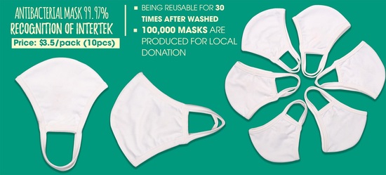 TWO-SIDED ANTIBACTERIA  ECOFRIENDLY FACE MASK-  RE-USE FOR 30 TIMES